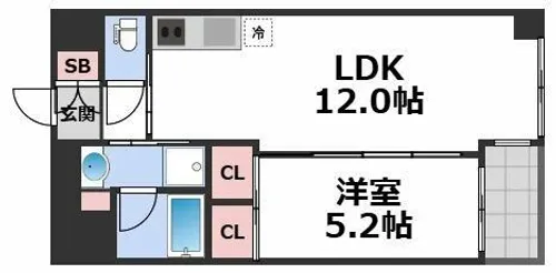 プレジオ長田【7階】の間取り