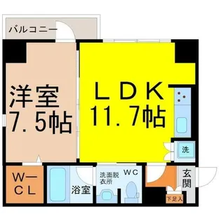 パークフラッツ新栄【7階】の間取り
