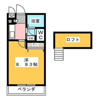 シャルマン牧野【1階】の間取り