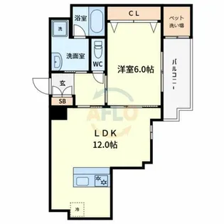 クローバー・プレミア昭和町【6階】の間取り
