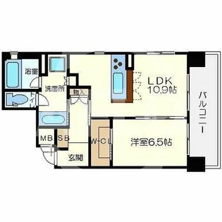 リーガル四ツ橋Ⅱ【6階】の間取り