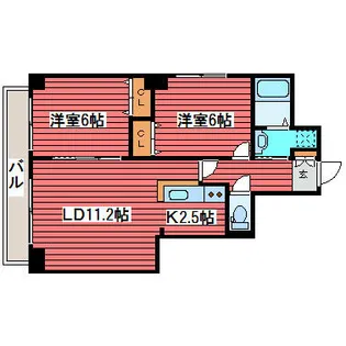 ベルリード福住【6階】の間取り