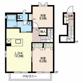 クラヴィエ野依【2階】の間取り