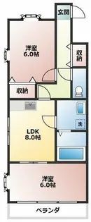 ビューパレス雅【4階】の間取り