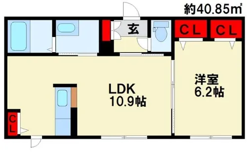 レクシオ明治 B棟【2階】の間取り