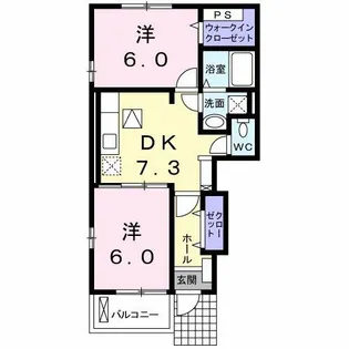 ガーデンステレイタ【1階】の間取り