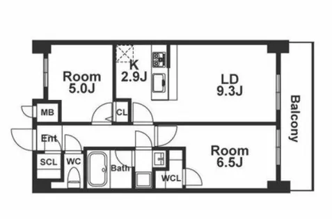 スプランディッド淀屋橋DUE【15階】の間取り