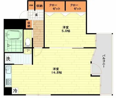 大阪府大阪市浪速区大国1丁目【マンション】の間取り
