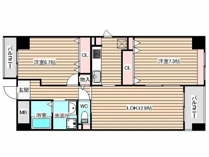 ラ・ポルト福島【5階】の間取り