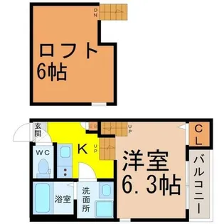 ハーモニーテラス西日置【2階】の間取り