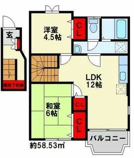 レイク・メゾン【201号室】の間取り