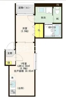 ハーモニーテラス松葉町VI【1階】の間取り