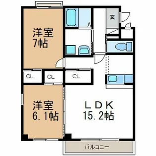 コンフォート小川【302号室】の間取り