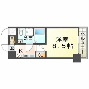 セレニテ甲子園Ⅱ【406号室】の間取り