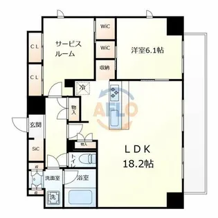 AUFTAKT 天王寺【8階】の間取り