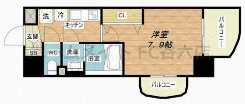 Luxe森之宮【12階】の間取り
