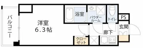 S-RESIDENCE福島玉川Tres【5階】の間取り