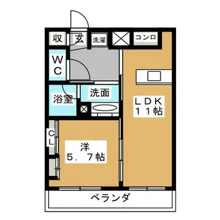 ビブレにししろ【4階】の間取り