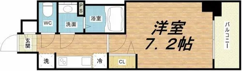 プレサンス大国町ラヴェニール【12階】の間取り