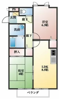 山口ハイツ【2階】の間取り