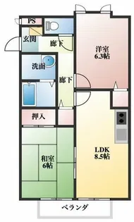 山口ハイツ【2階】の間取り