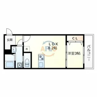 ステリア森ノ宮【3階】の間取り
