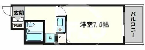 エスリード難波【4階】の間取り