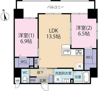 クレスト西小倉【803号室】の間取り