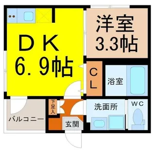 スカイシャイン黒川【302号室】の間取り