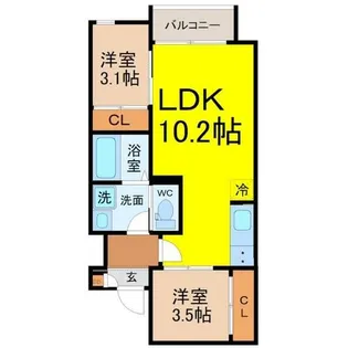 REGALEST上小田井4(フォー)【1階】の間取り
