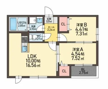 レガリア西町【1階】の間取り