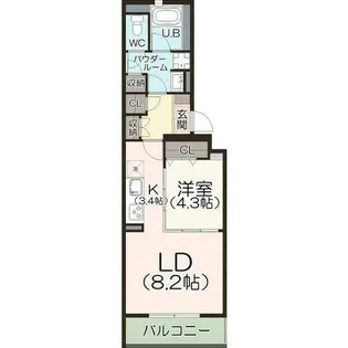 NODE プラス TSURUMAI【1階】の間取り