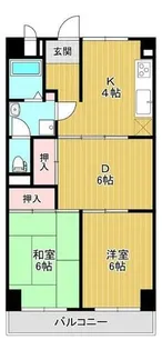 北野田大発マンション【4階】の間取り