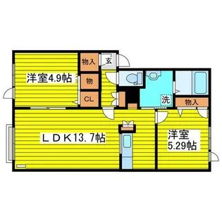 シャーメゾン元町グランビレッジB【101号室】の間取り
