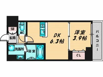 ヴィーナス今里【8階】の間取り