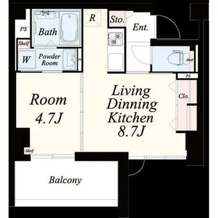 ヴァン ド メール唐人【701号室】の間取り
