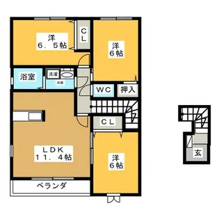 サニーユニゾンカーサA【2階】の間取り