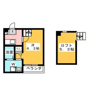 pavillon honnete biwajima【1階】の間取り