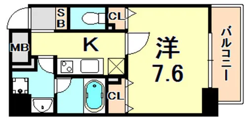 レジディア神戸元町【8階】の間取り