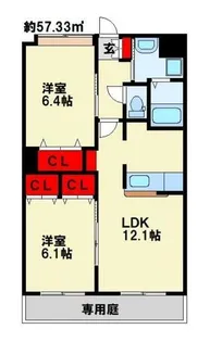 サームヴィレッジ【202号室】の間取り