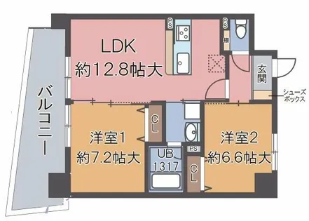 クラヴィエ西梅田【6階】の間取り