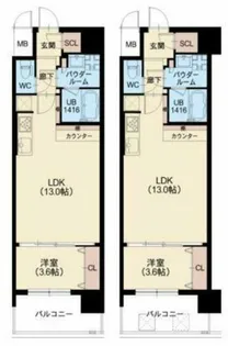 スプランディッド福島WEST【10階】の間取り