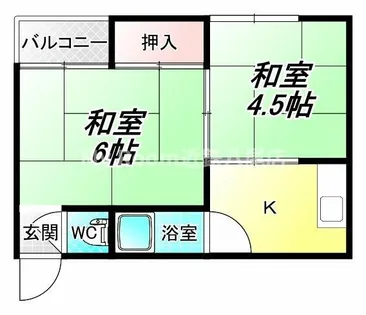 久宝寺コーポラスA棟【1階】の間取り