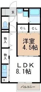 ボヌール Ⅱ【101号室】の間取り