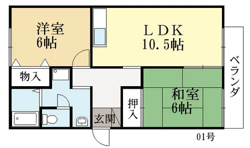 アーバン寺田Ⅱ号館【2階】の間取り