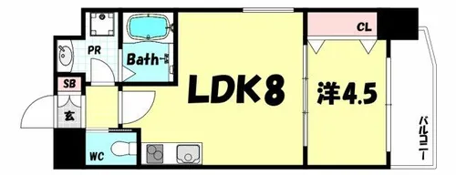 エステムコート三宮駅前2アデシオン【15階】の間取り