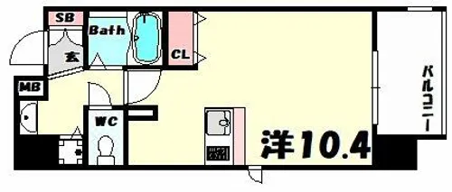 プレサンス三宮花時計前【4階】の間取り