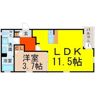 クラージュ本陣【2階】の間取り