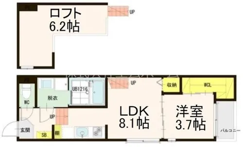 アオトゥーレ尾頭橋【1階】の間取り
