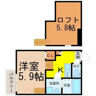 レーヴ・フルール【1階】の間取り